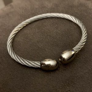 Silver cable bracelet